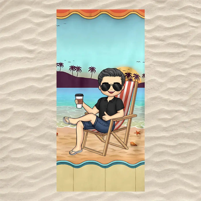 Piloji Personalized Beach Towel Man